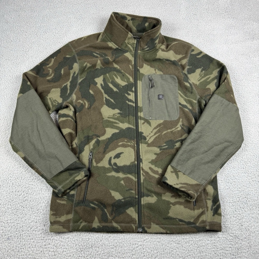 Roark Landfall Fleece Jacket Mens Large Full Zip Military‎ Camo Hunting RF277